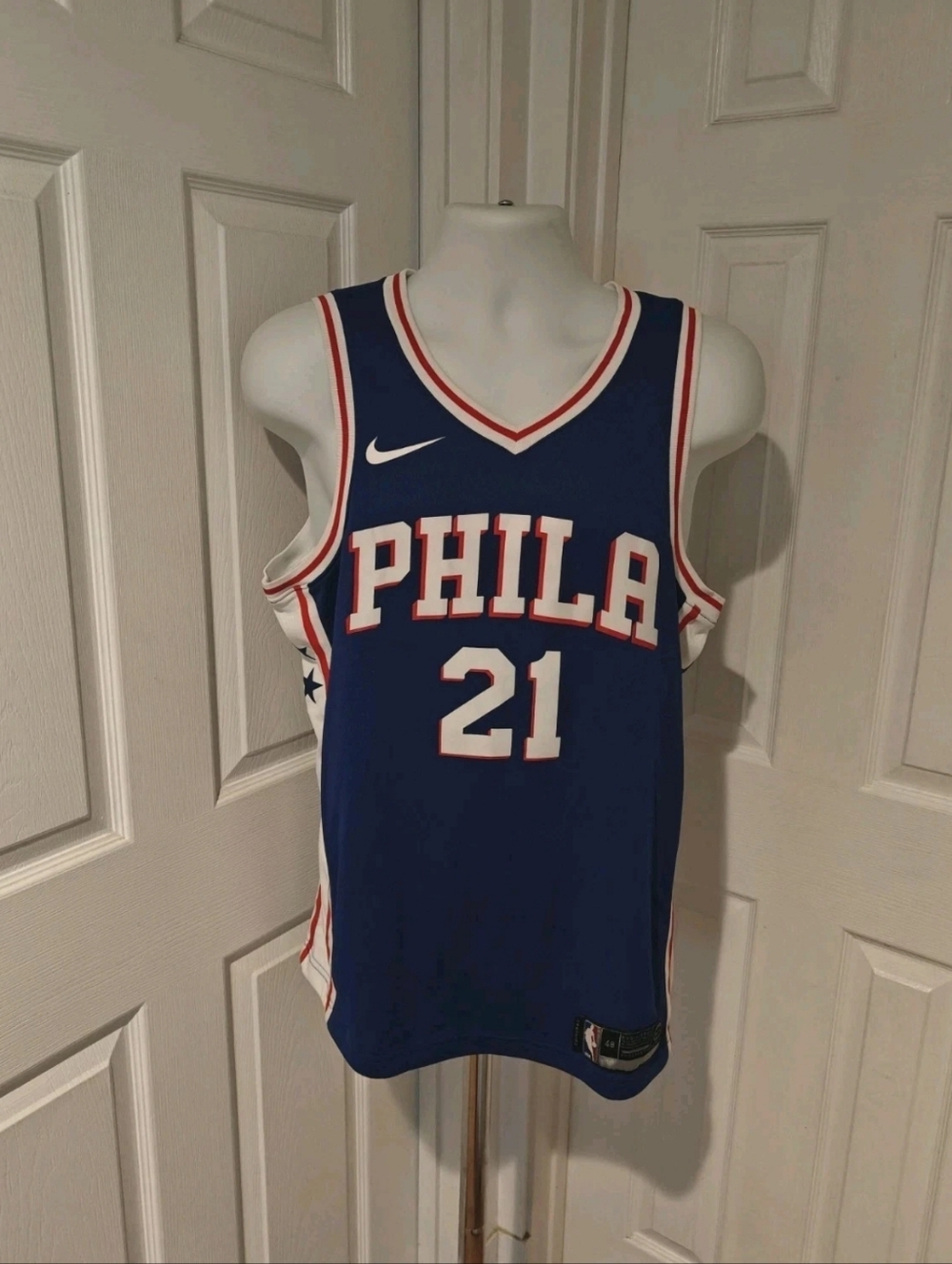 Nike Joel Embiid 76ers Swingman Icon Jersey NBA Men’s Large 48 Blue 864501-497